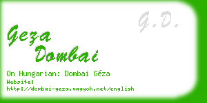 geza dombai business card